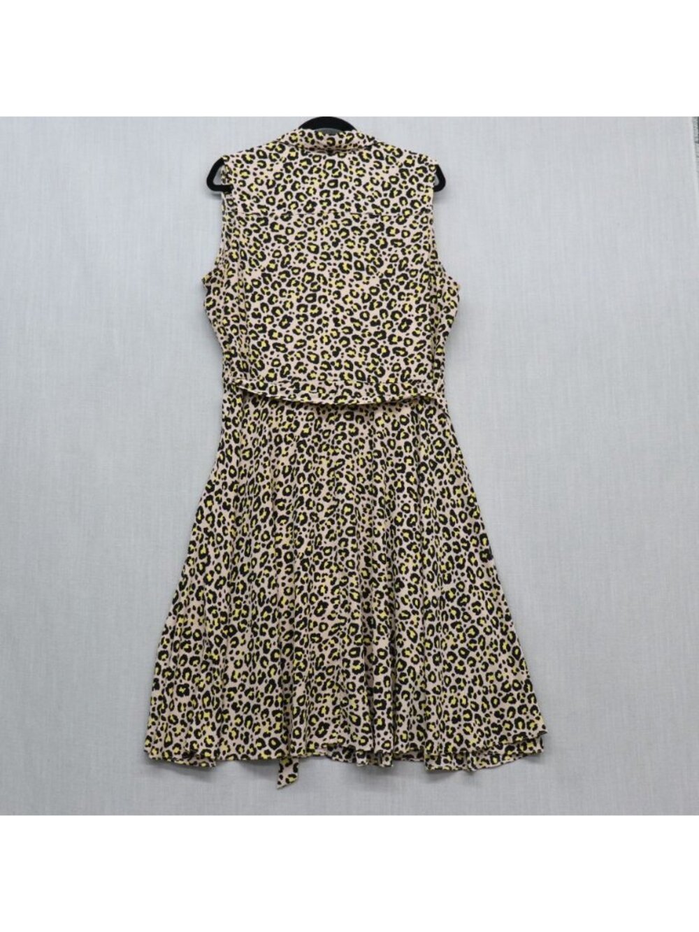Nanette Lepore Leopard Print Pintuck Midi Dress 16 XL Sleeveless Fit & Flare - Picture 8 of 14